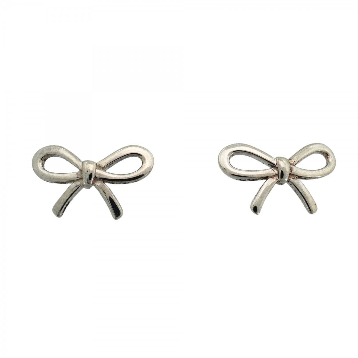 Tiffany & Co Earrings Bow Ribbon Silver