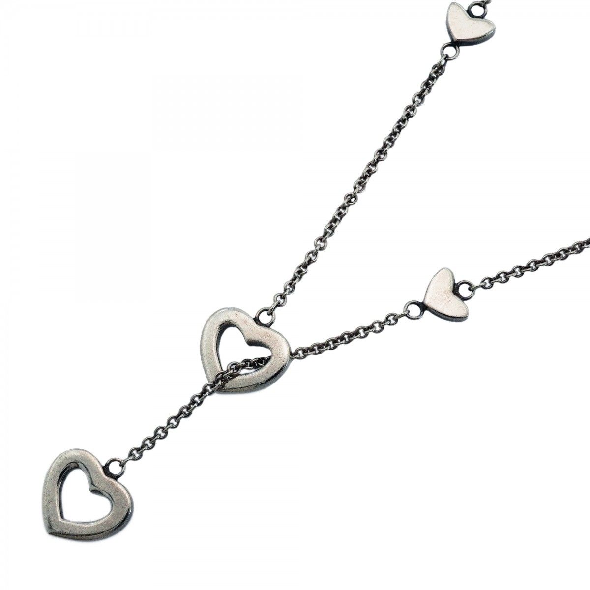 Tiffany & Co Necklace Heart Link Lariat Silver