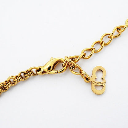 Dior Necklace CD Logo Gold Plated Rhinestone — view 4