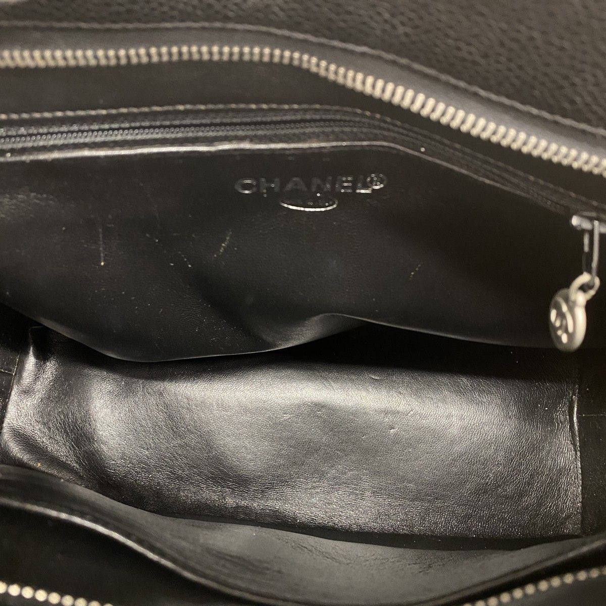 Chanel Tote Reissue Caviar Leather Black Silver — view 4