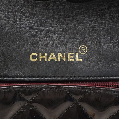 Chanel Shoulder Bag Mini Quilted Patent Leather Black Gold — view 5