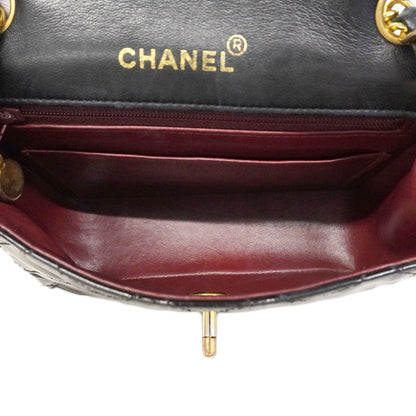 Chanel Shoulder Bag Mini Quilted Patent Leather Black Gold — view 4