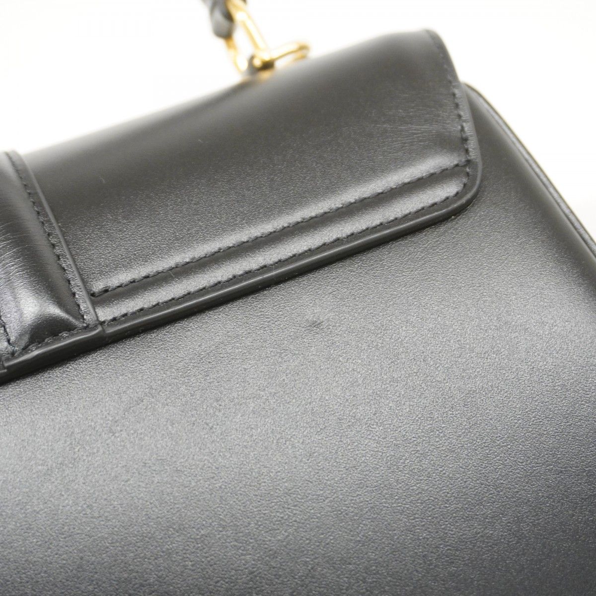 Celine Handbag Seise Leather Black Gold 2-Way — view 7