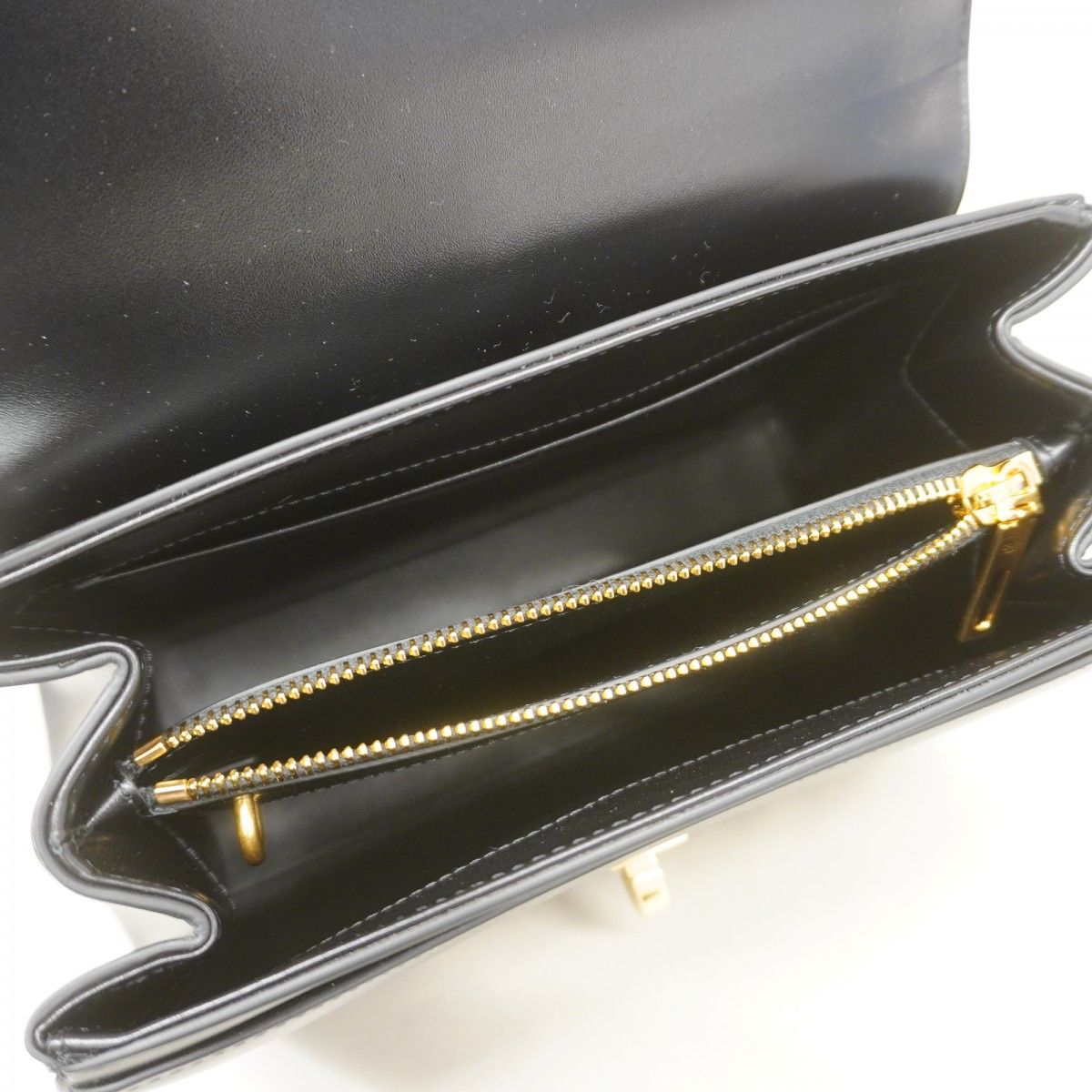 Celine Handbag Seise Leather Black Gold 2-Way — view 4