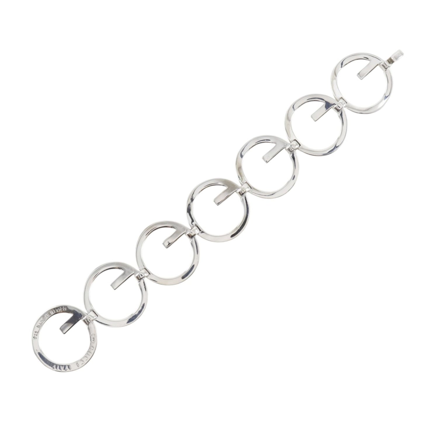Gucci Logo Circle 925 Sterling Silver Bracelet — view 4