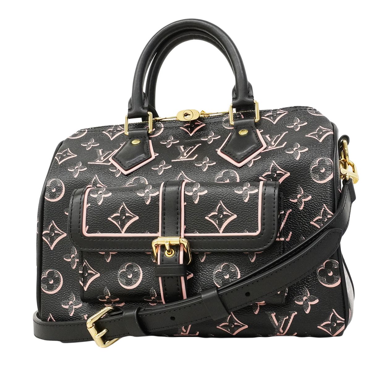 Louis Vuitton Handbag Monogram Four Forever Speedy N'driere 25 Noir 2-Way