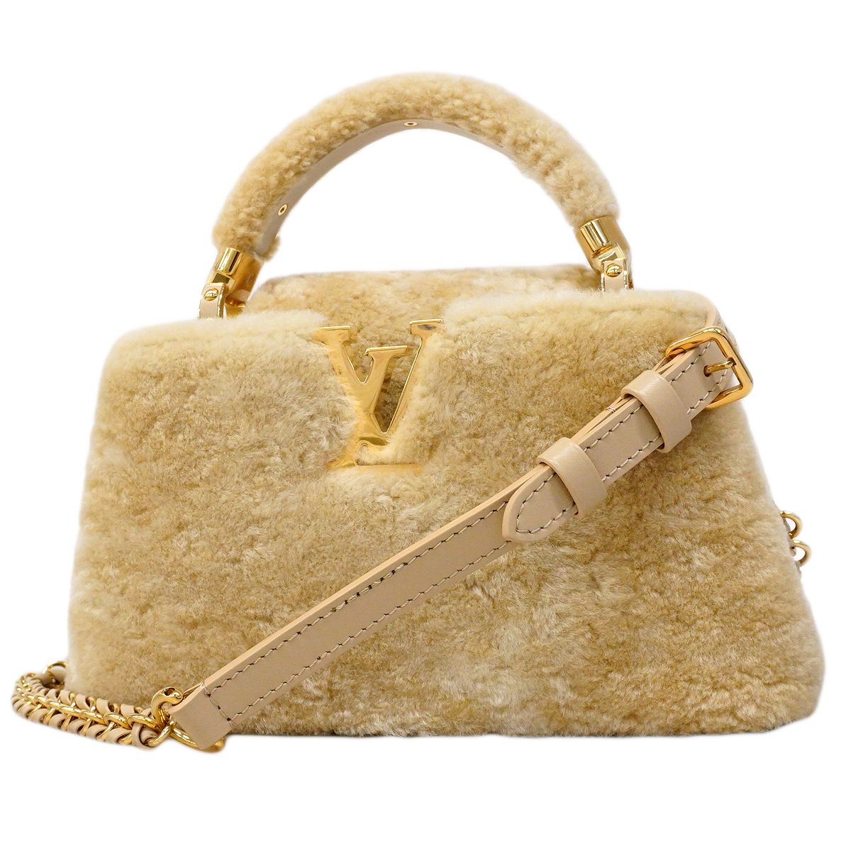 Louis Vuitton Handbag Capucines Ewmini Cream 2-Way