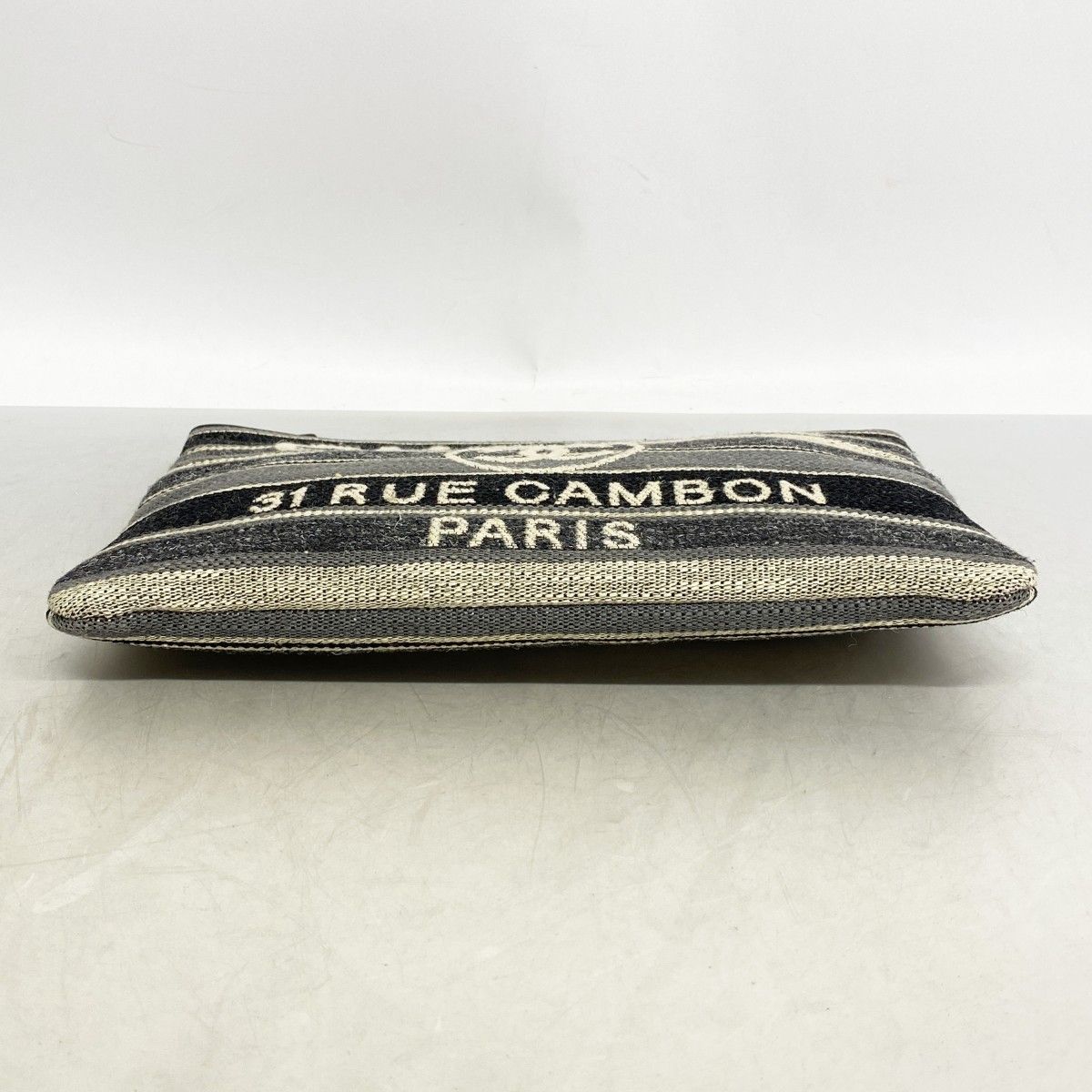 Chanel Clutch Deauville Canvas Black Gray Silver — view 3
