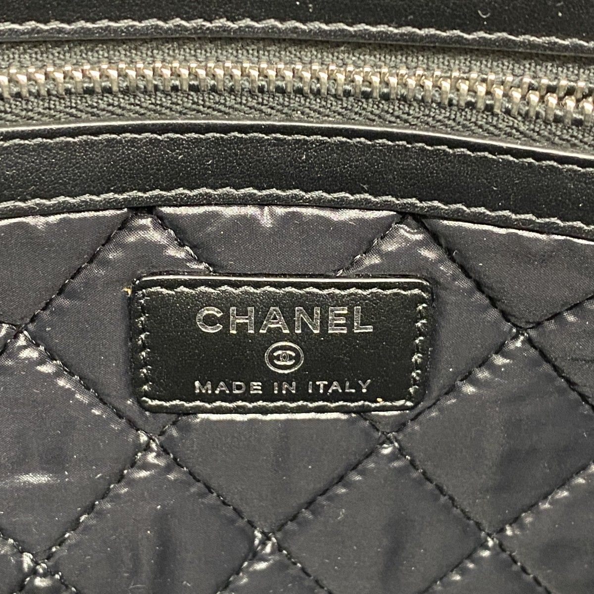 Chanel Clutch Deauville Canvas Black Gray Silver — view 5
