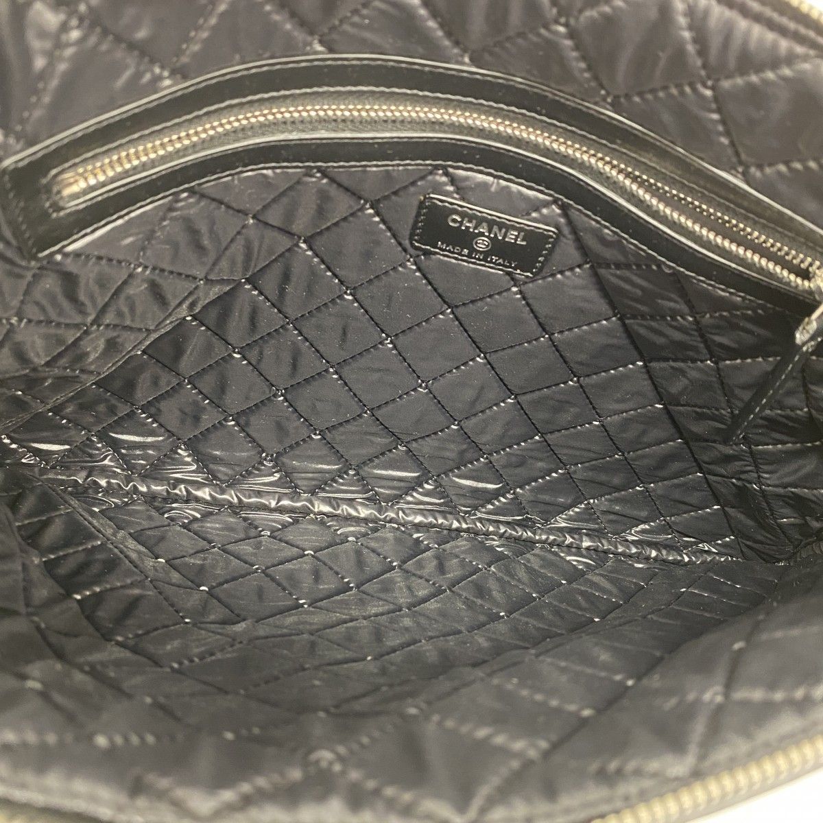 Chanel Clutch Deauville Canvas Black Gray Silver — view 4