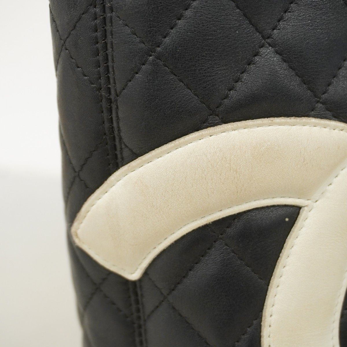 Chanel Tote Cambon Lambskin Black White Silver — view 8