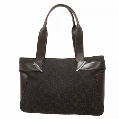 Gucci Tote Denim Dark Brown Silver