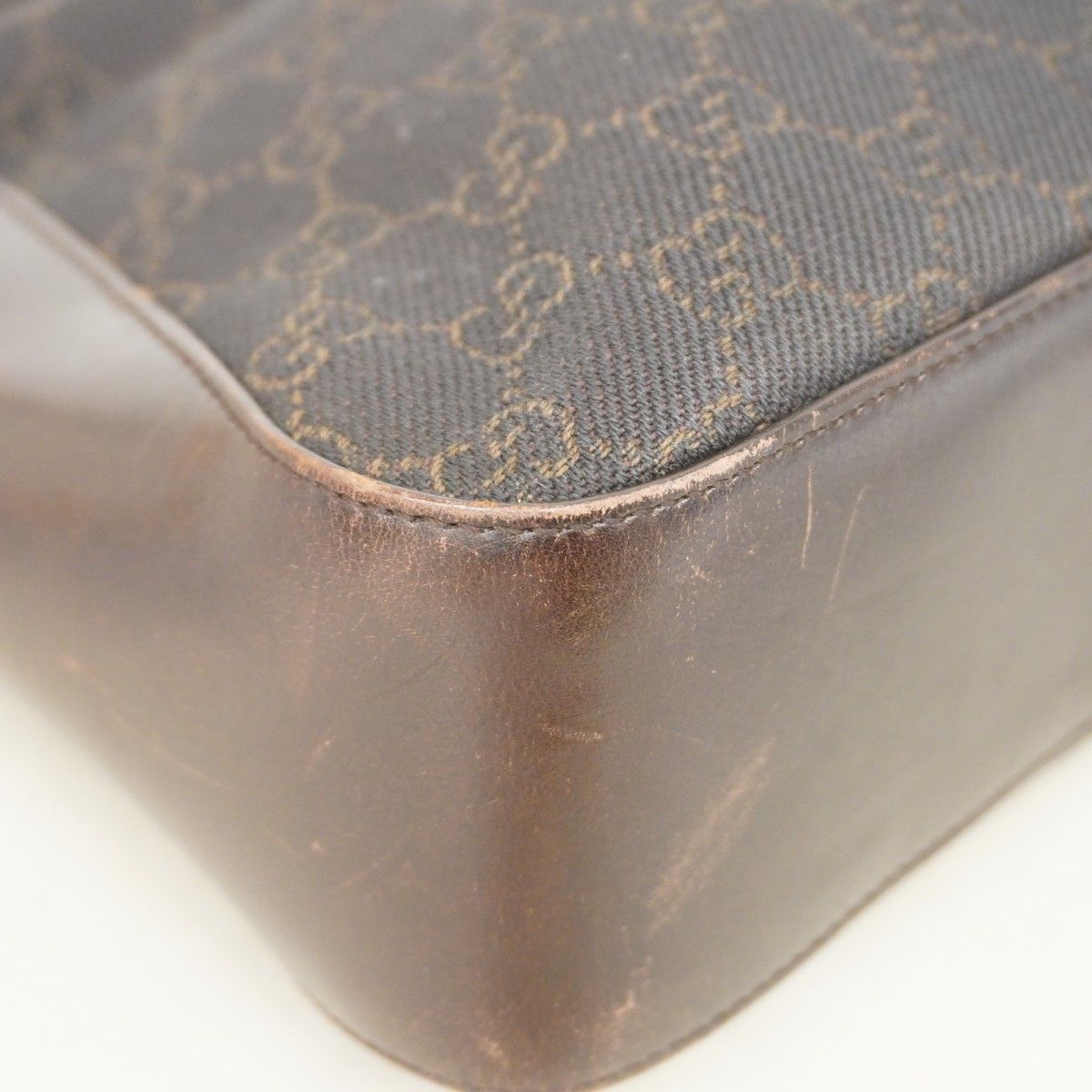 Gucci Tote Denim Dark Brown Silver — view 8