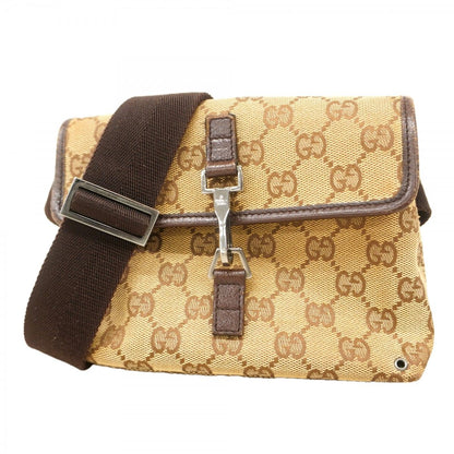 Gucci Waist Bag GG Canvas Brown Silver