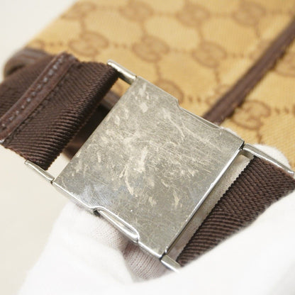 Gucci Waist Bag GG Canvas Brown Silver — view 8