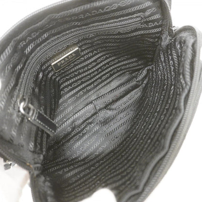 Prada Shoulder Bag Tessuto Nylon Black Silver — view 4