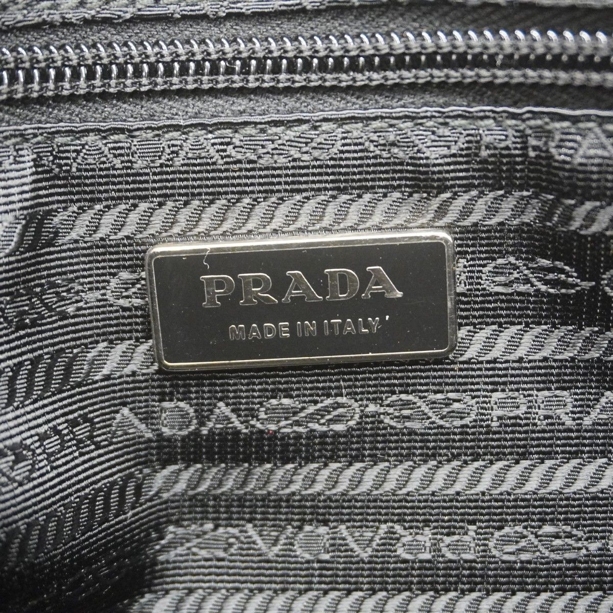 Prada Shoulder Bag Tessuto Nylon Black Silver — view 5