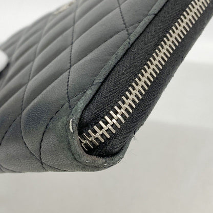 Chanel Wallet Quilted Lambskin Black Silver — view 5