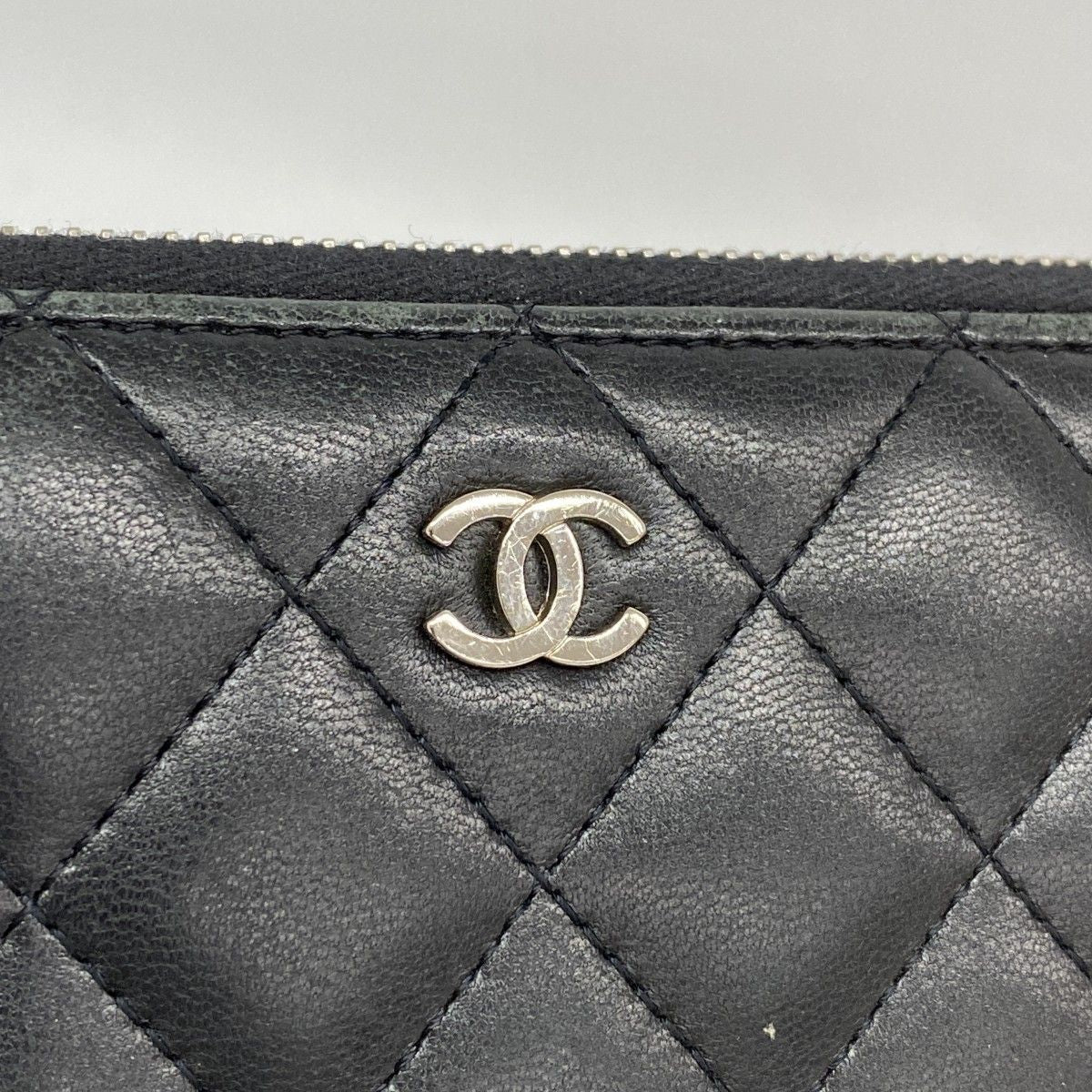 Chanel Wallet Quilted Lambskin Black Silver — view 8