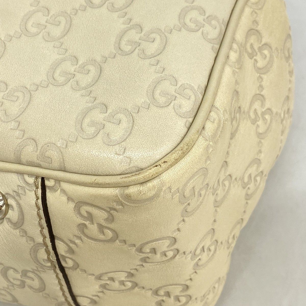 Gucci Tote Guccissima GG Twins Leather Beige Gold Silver — view 6