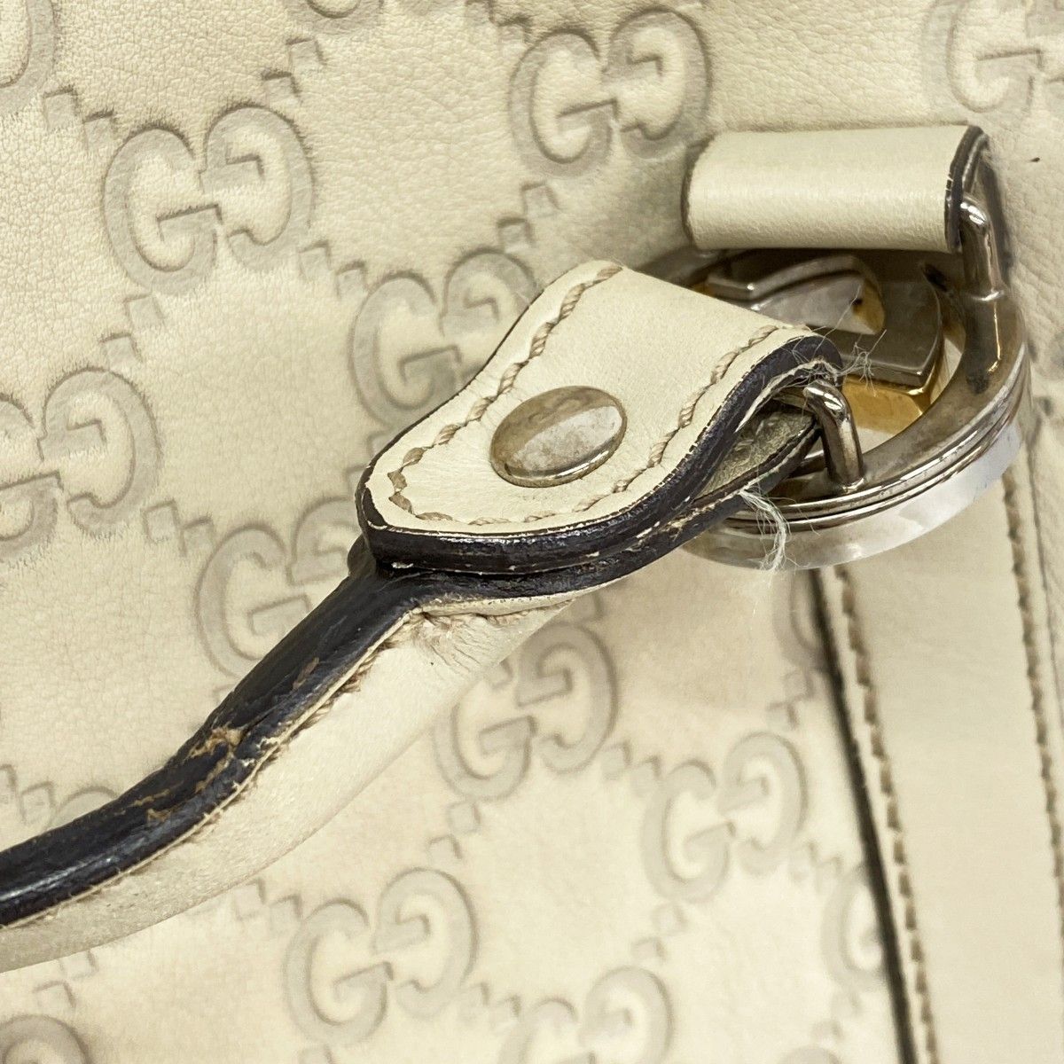 Gucci Tote Guccissima GG Twins Leather Beige Gold Silver — view 8