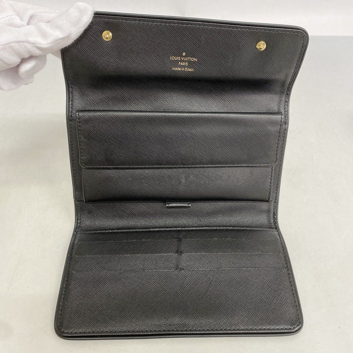 Louis Vuitton Trifold Wallet Monogram Mini Porte Tresor International Noir — view 3