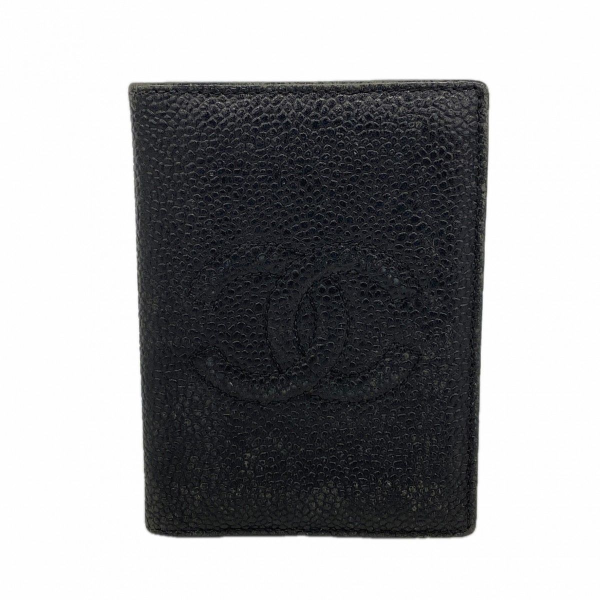 Chanel Card Case Caviar Leather Black Cles