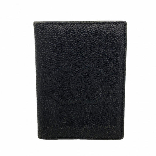Chanel Card Case Caviar Leather Black Cles