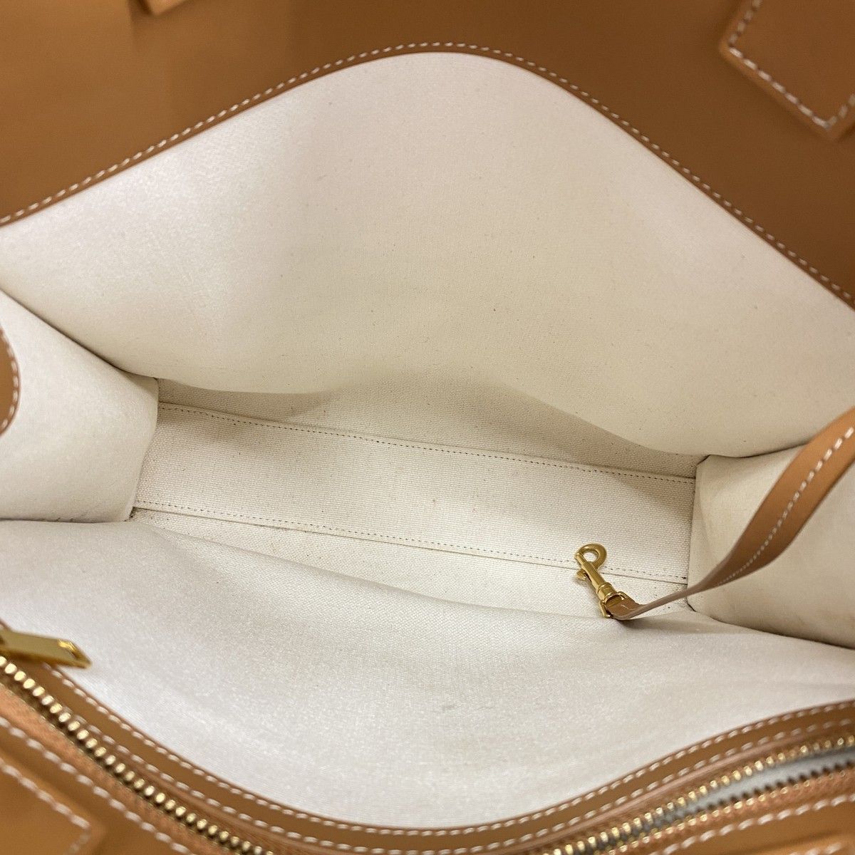 Celine Handbag Vertical Cover Canvas Brown Beige Gold 2-Way — view 4