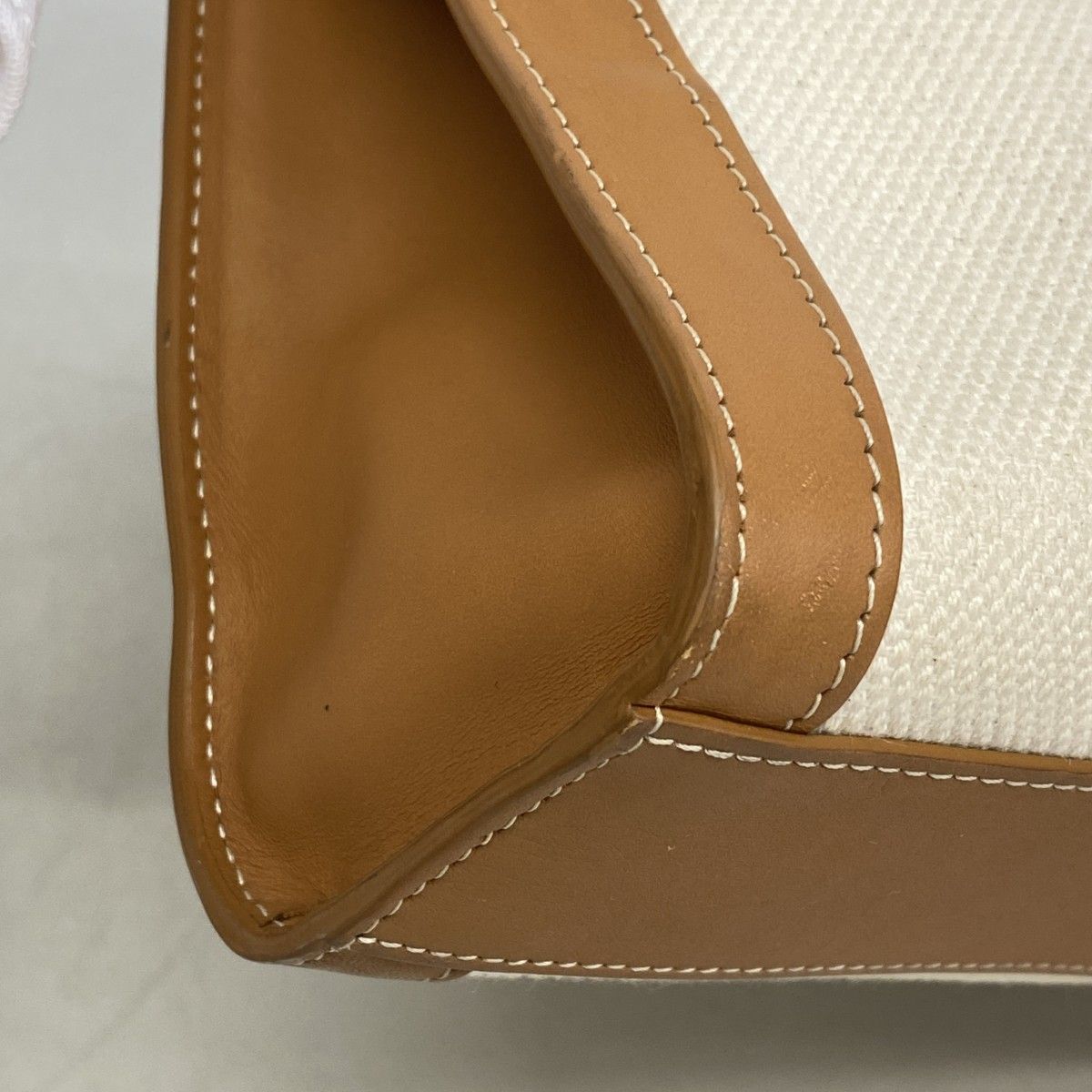 Celine Handbag Vertical Cover Canvas Brown Beige Gold 2-Way — view 7