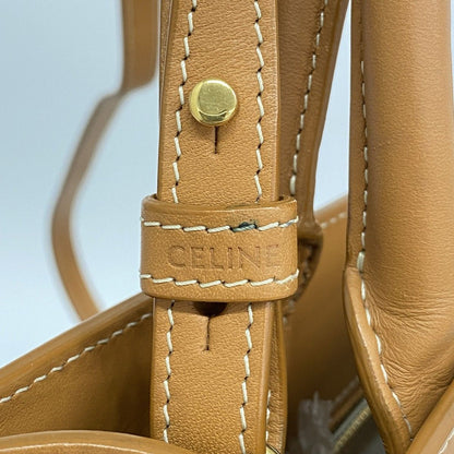 Celine Handbag Vertical Cover Canvas Brown Beige Gold 2-Way — view 9