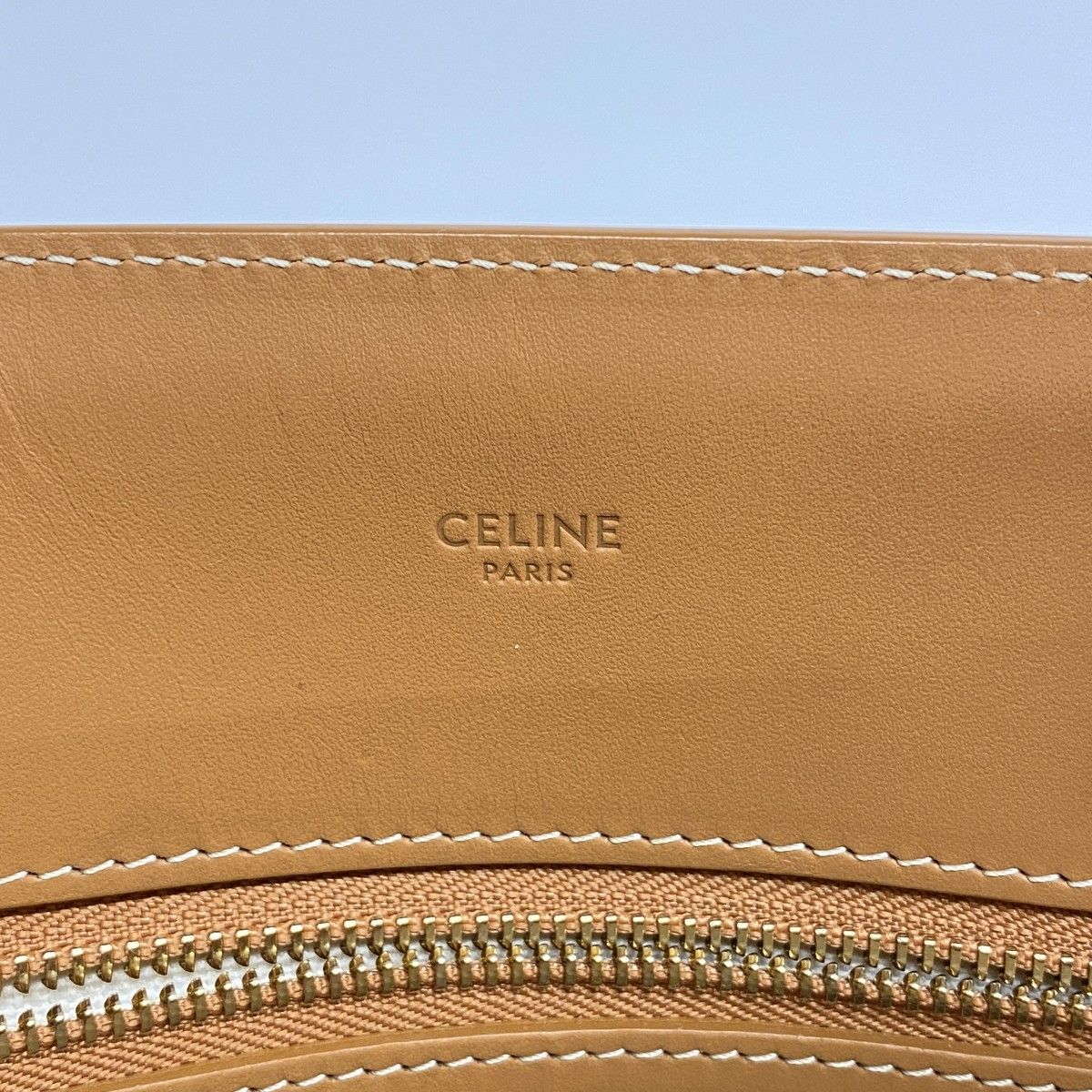 Celine Handbag Vertical Cover Canvas Brown Beige Gold 2-Way — view 5