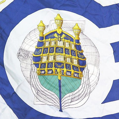 Hermes Carre 90 Chateaux D'arriere Silk Scarf Blue — view 5