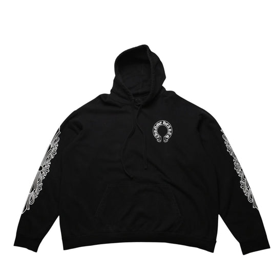 Chrome Hearts Horseshoe & Floral Cross Pullover Hoodie Logo Scroll Label SW XXL
