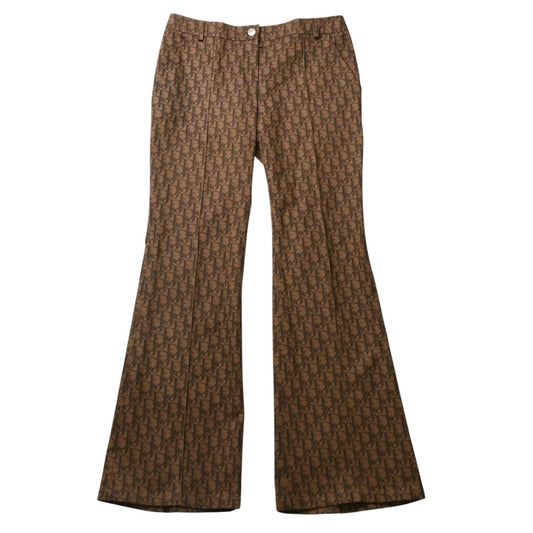 Dior 38 Brown Trotter Pattern Flare Pants