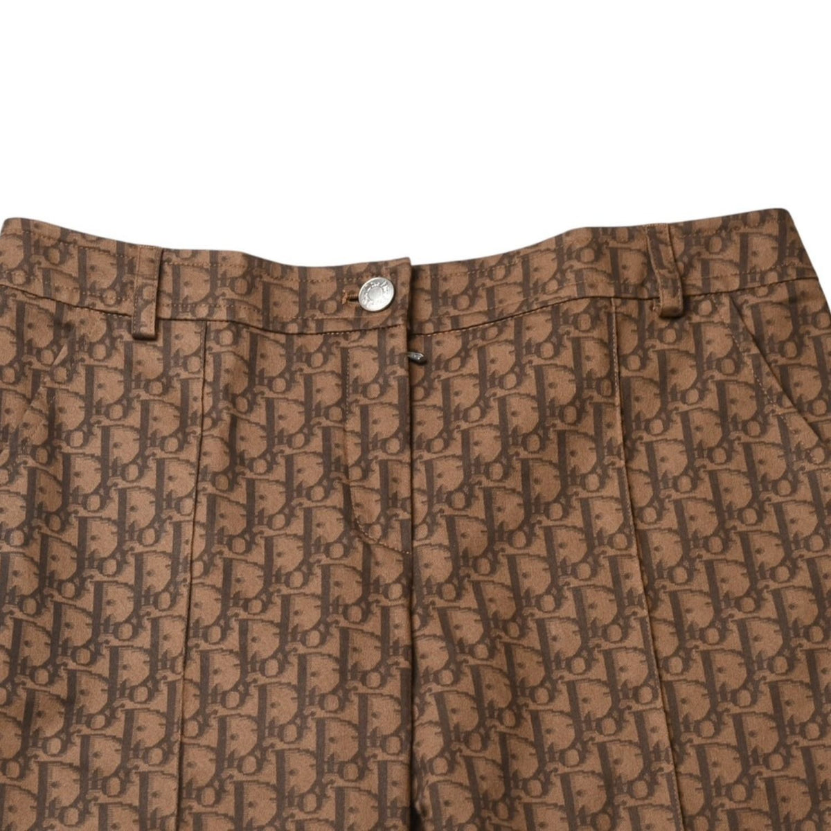 Dior 38 Brown Trotter Pattern Flare Pants — view 3