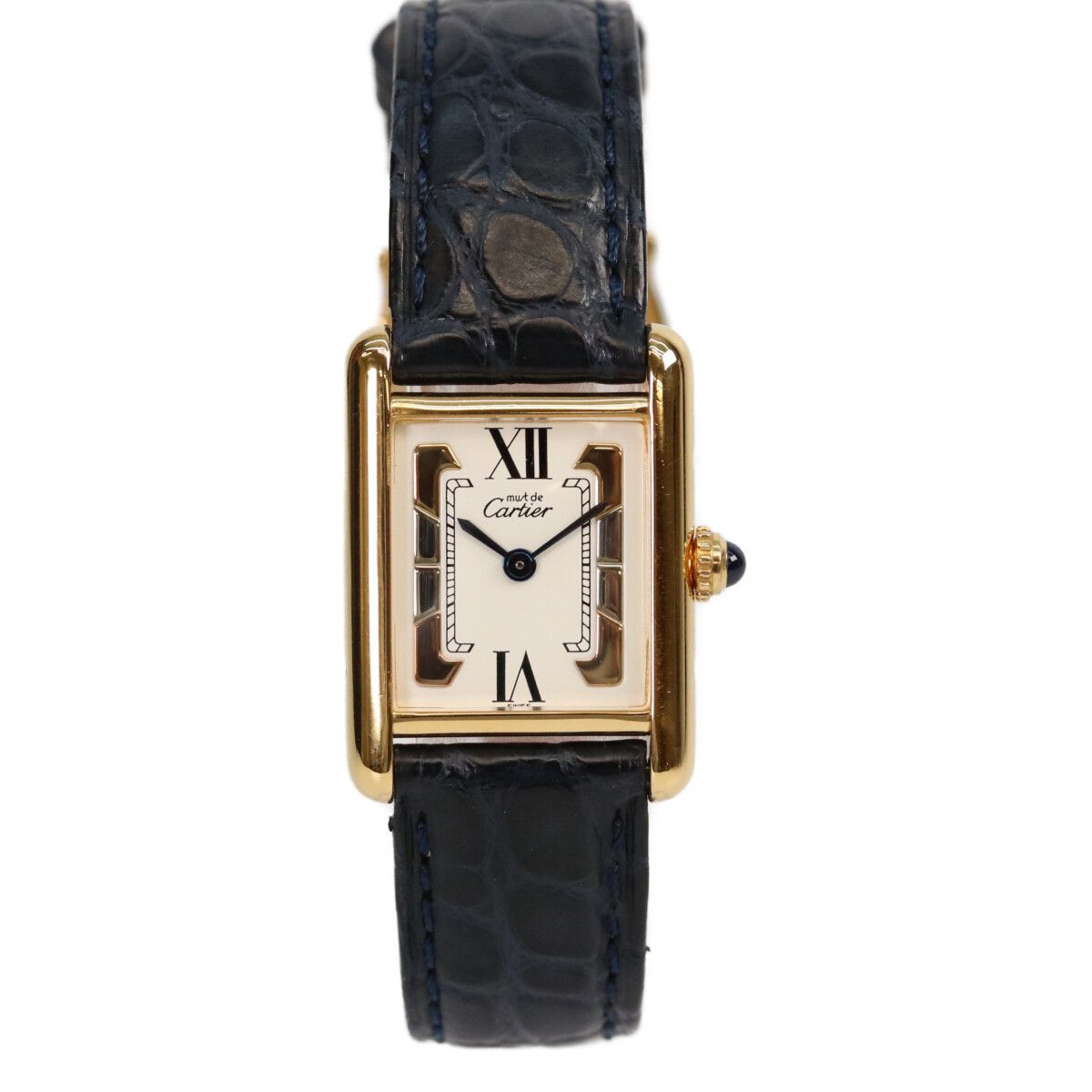Cartier 925 Trinity Dial Must Tank SM Vermeil Leather Quartz — view 2