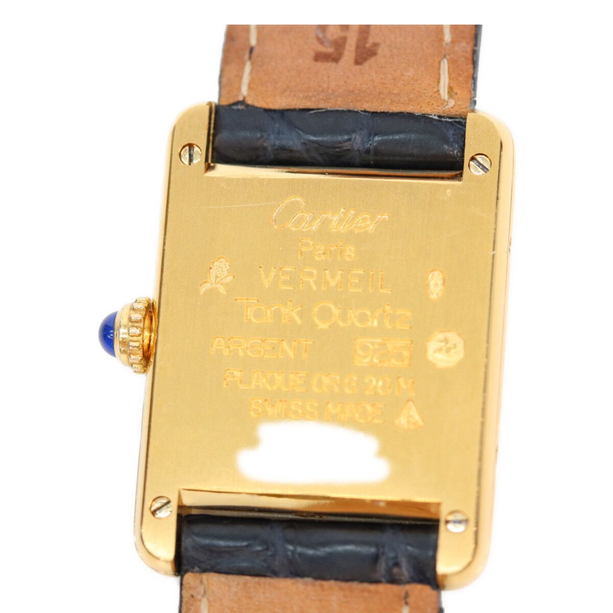 Cartier 925 Trinity Dial Must Tank SM Vermeil Leather Quartz — view 8