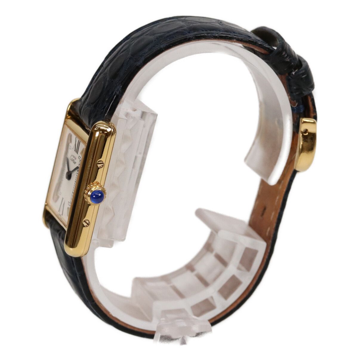 Cartier 925 Trinity Dial Must Tank SM Vermeil Leather Quartz — view 3