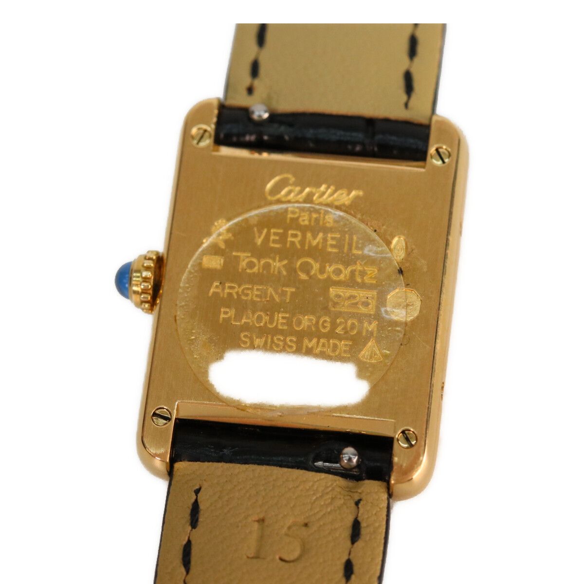 Cartier 925 Must Tank Vermeil SM Quartz Leather — view 7