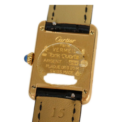 Cartier 925 Must Tank Vermeil SM Quartz Leather — view 7
