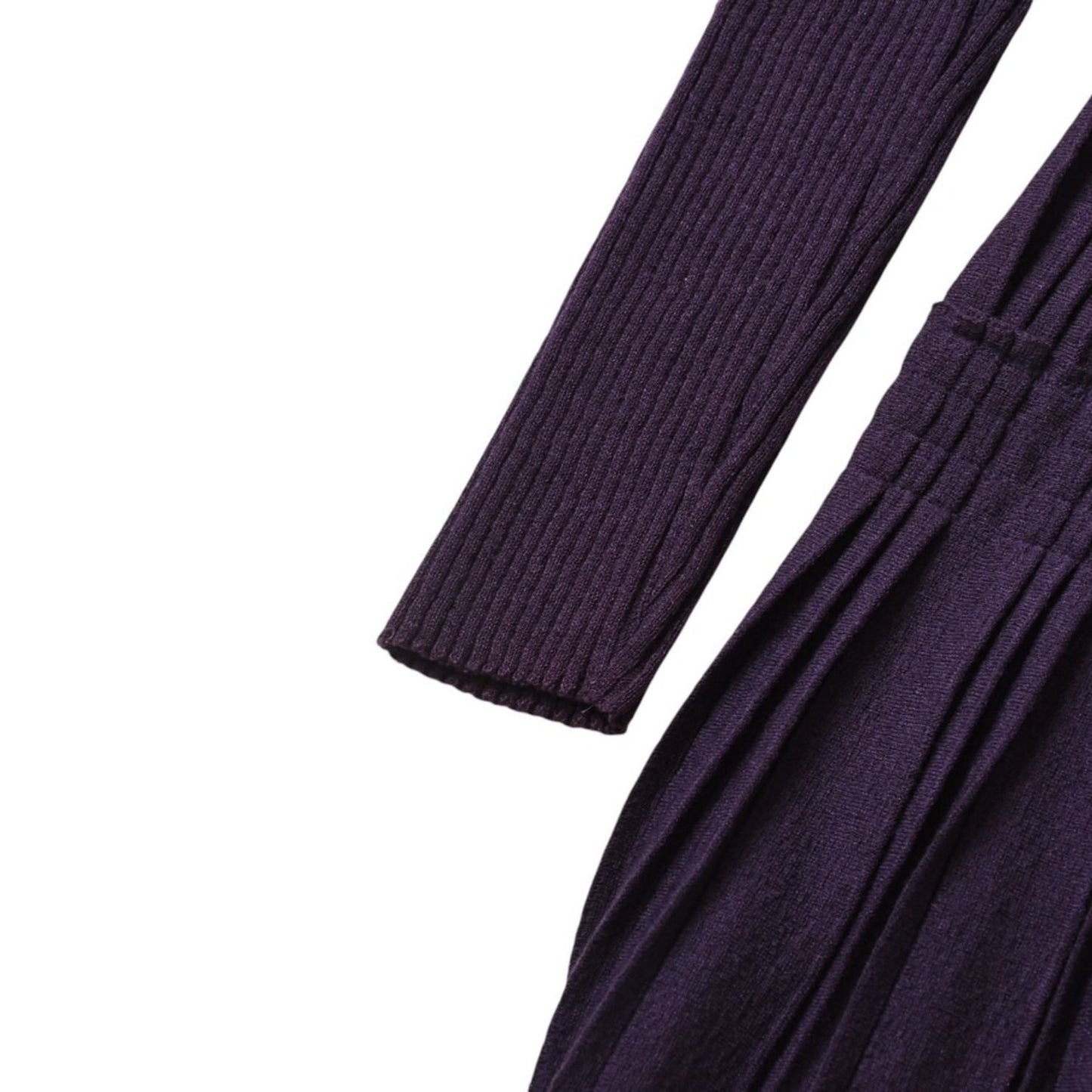 Chanel Turtleneck Knit Dress CC Logo Purple Wool — view 4