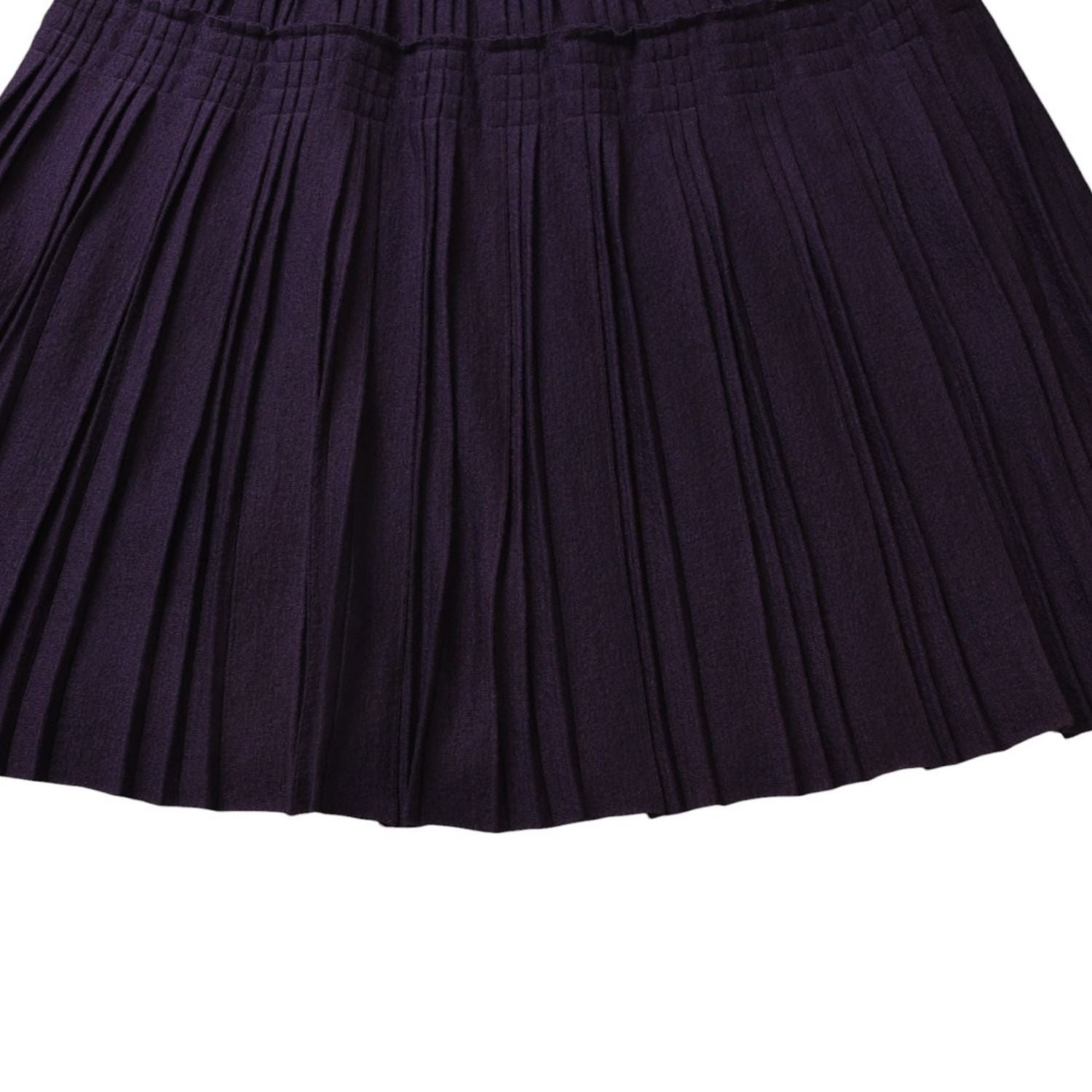 Chanel Turtleneck Knit Dress CC Logo Purple Wool — view 6