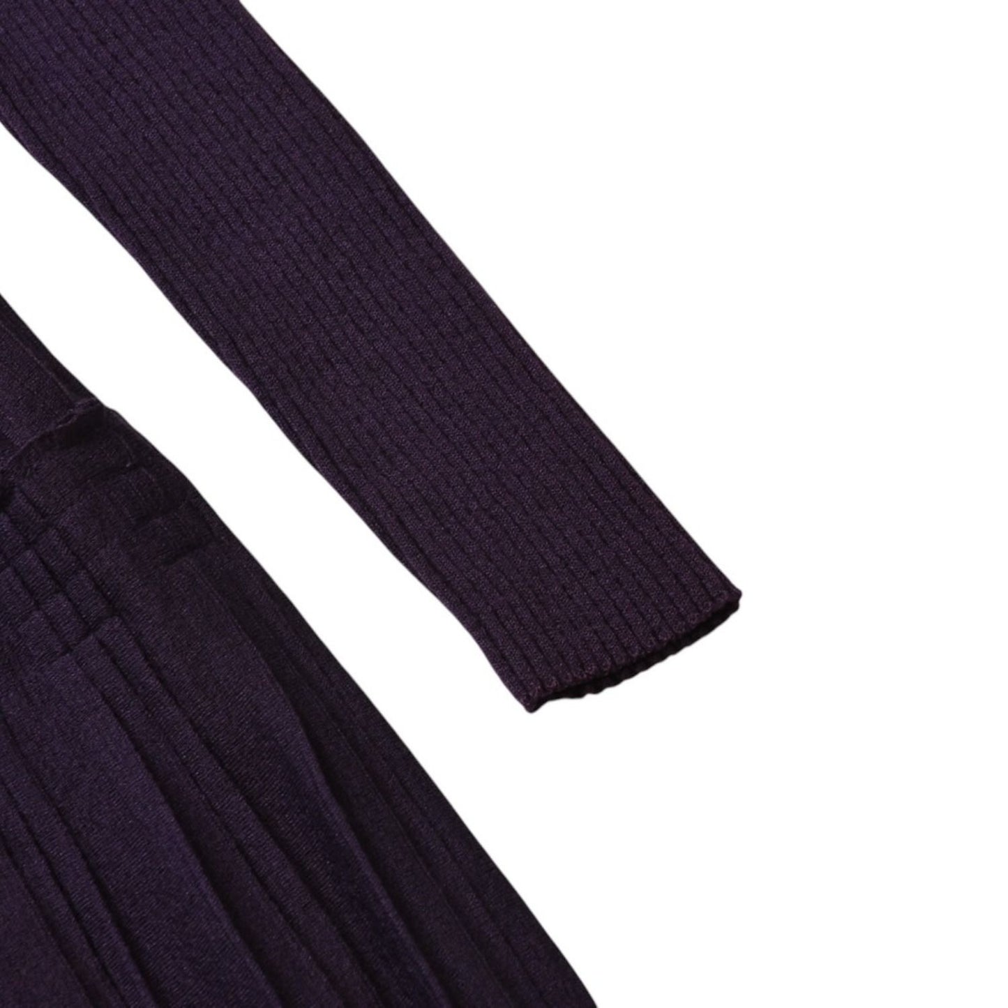 Chanel Turtleneck Knit Dress CC Logo Purple Wool — view 5