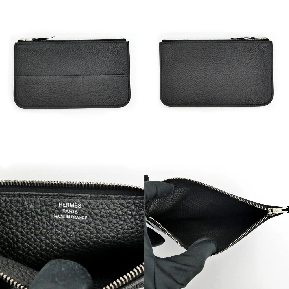 Hermes Dogon Duo Black Silver Togo Wallet — view 8