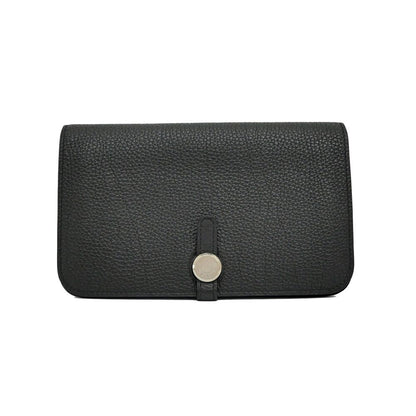 Hermes Dogon Duo Black Silver Togo Wallet