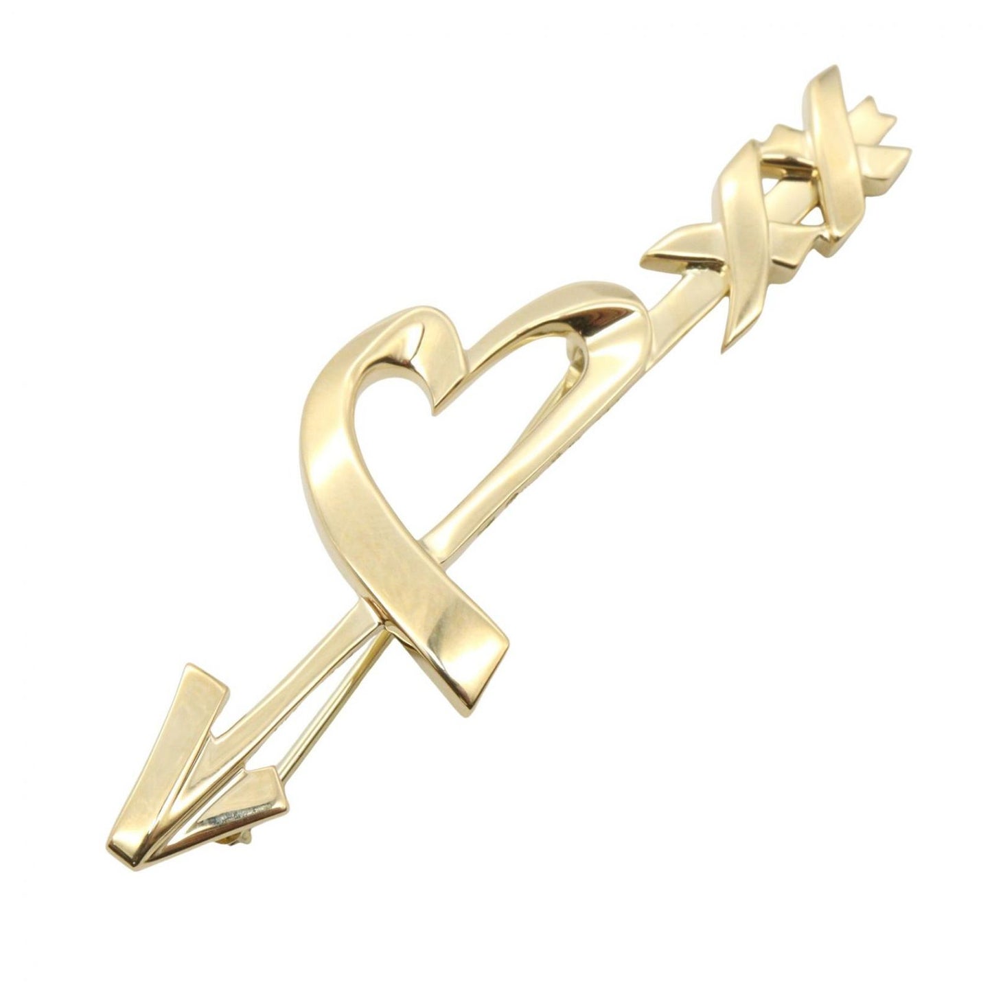 Tiffany & Co Brooch Heart &arrow Kiss 18k
