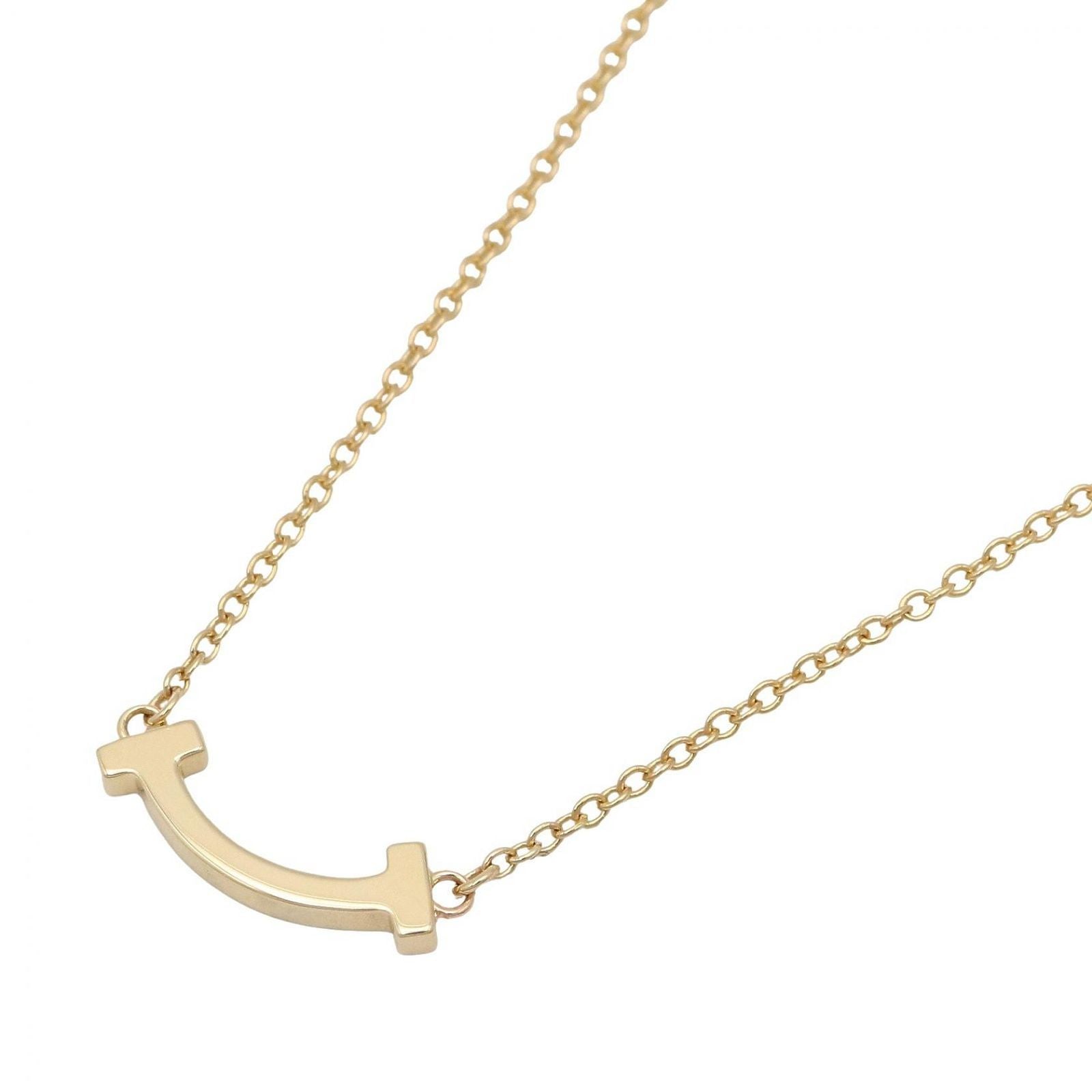 Tiffany & Co Necklace T Smile Mini 43 48.5 cm 18k