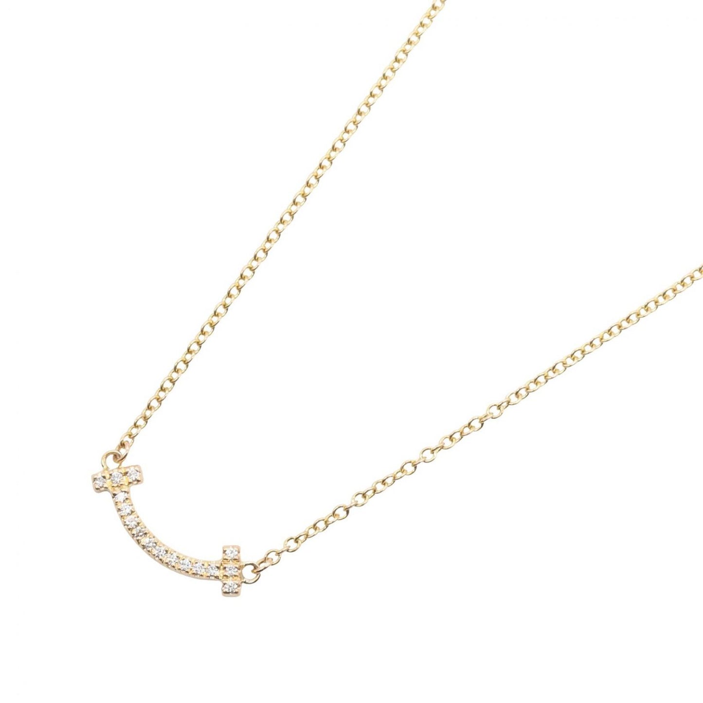 Tiffany & Co Necklace T Smile Mini Diamond 41 45.5 cm 18k