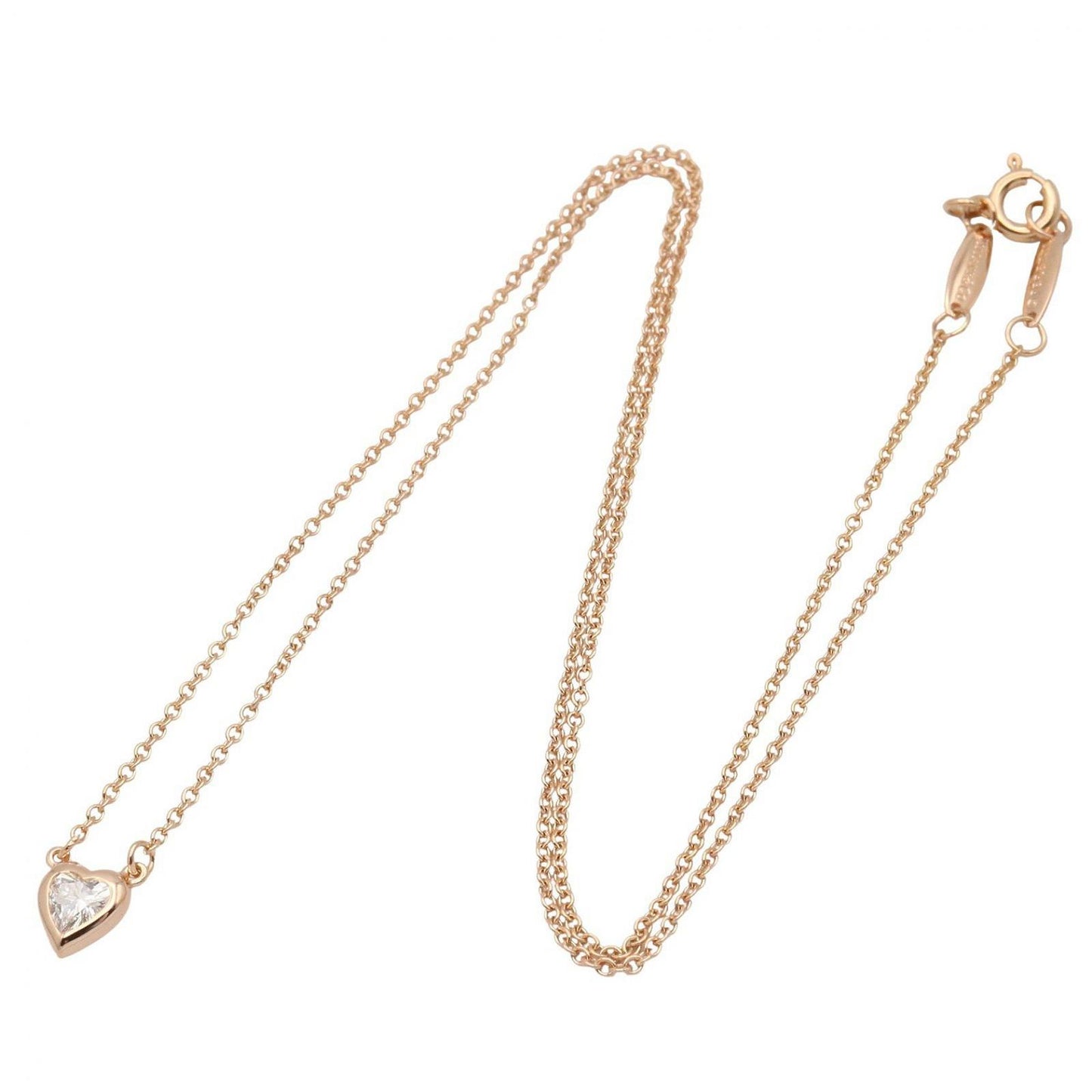 Tiffany & Co Necklace by the Yard Heart 41.5 cm 18k Pink Gold Diamond — view 2